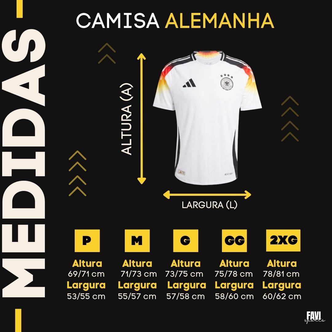 camisa alemanha 2024 tamanho